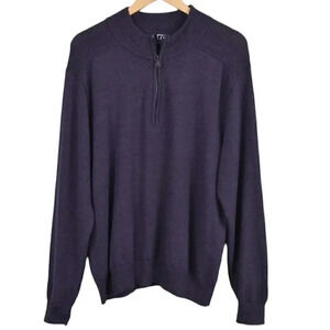 Cutter & Buck Merino Wool Blend Sweater  Purple 1/4 Zip Size Large